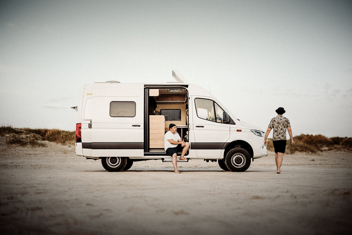 Camper-Van und Auffahrkeile